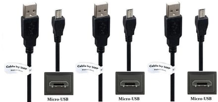 3 stuks OneOne 0,8m Micro USB kabel. Stevige laadkabel. Oplaadkabel snoer past op past op Samsung Galaxy A01, A01 Core, A02, A2 Core, A6, A6+, A10, A10s, C5, C7, E5, E7, J1, J1 Mini Prime, J2 Core, J2 Pro-Core, J3, J4, J4 Core