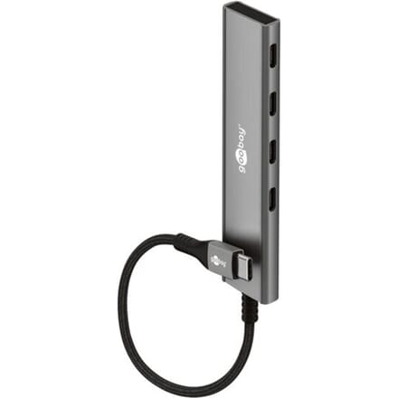 Goobay USB hub (USB-C) | 4x USB-C | USB3.0 5 Gbps | aluminium | 0,10 meter