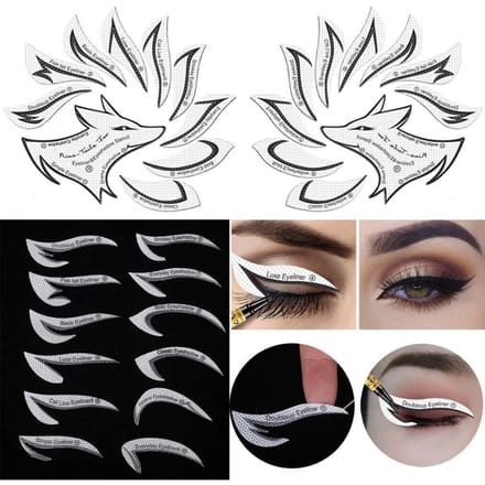 Professionele Eyeliner Stencil Oogschaduw Stencil Set Niet-geweven Eyeliner Stencil Kit Eyeliner gray