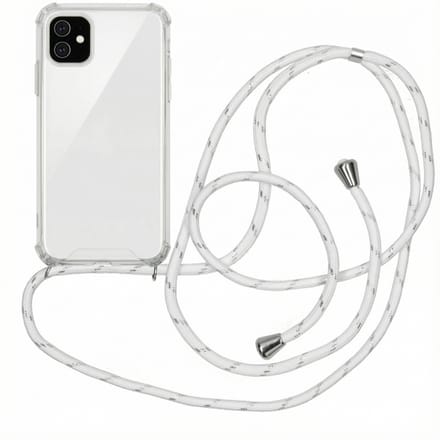 imoshion Hoesje - Geschikt voor Apple iPhone 11 - Backcover met koord - Wit Zilver