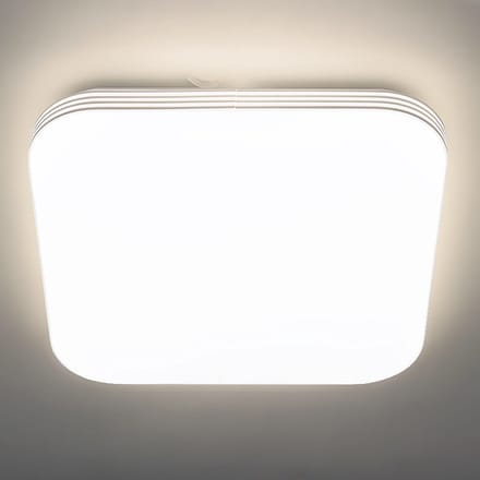 ADIS - LED Plafondlamp met Bewegingssensor- 28W - Daglicht Wit 4200K - 360° Zichthoek - Opbouw - Vierkant - Wit/chrome - IP44
