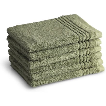 PHLOX Supreme Washandjes 16x21 - set van 6 - Zware kwaliteit 600 g/m2 - Oud Groen
