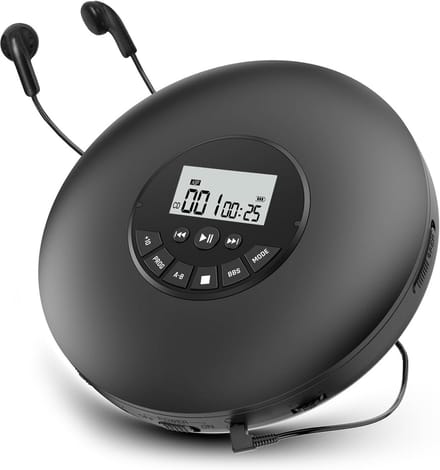 Draagbare CD Speler met Ingebouwde Accu en Equalizer voor Auto en Thuisgebruik