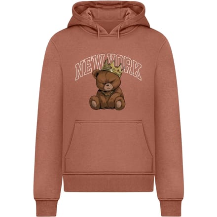Mister Tee - NY Crowned Bear Hoodie/trui - M - Bruin