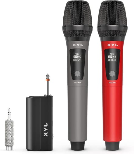 Draadloze Microfoon Set - UHF Microfoons - Karaoke en Optredens - Automatische Koppeling - 150 voet bereik - Metaal