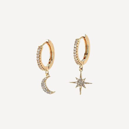 Celeste Star & Moon Oorbellen Gold