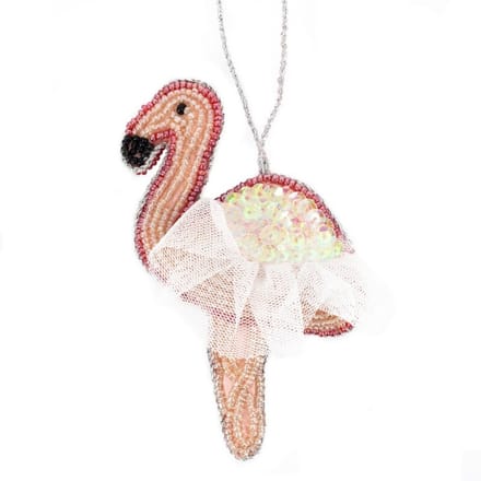 Hanger met kralen Flamingo