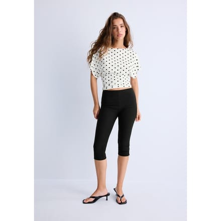 Stradivarius T-shirt met korte mouw en boothals  Ecru M