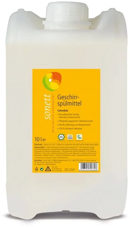 Afwasmiddel grootverpakking 10 Liter, ecologisch afwasmiddel, afwasmiddel calendula