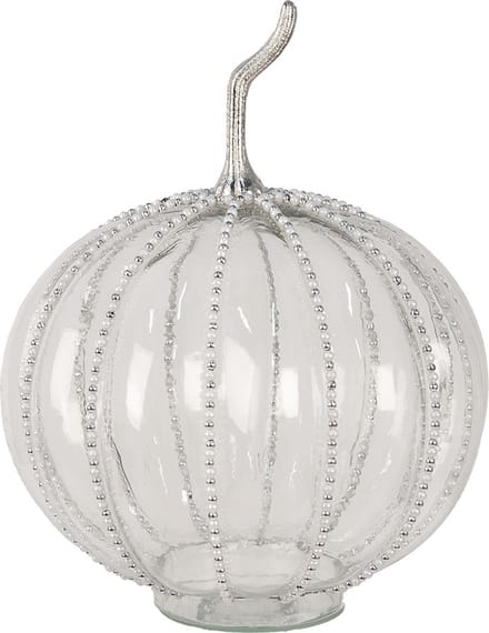 Clayre & Eef Decoratie Pompoen Ø 25x33 cm Transparant Glas Herfst decoratie