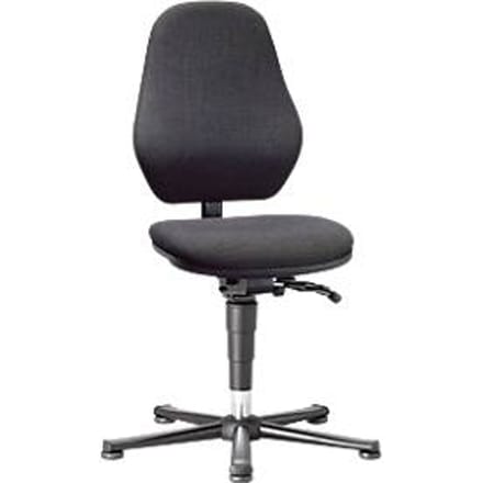 Labostoel Basic 9132, met glijders, stoffen bekleding, Duotec zwart gemêleerd