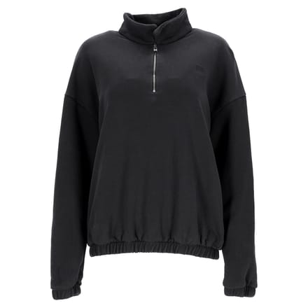 Toteme Half Zip Pullover Sweater in zwart katoen