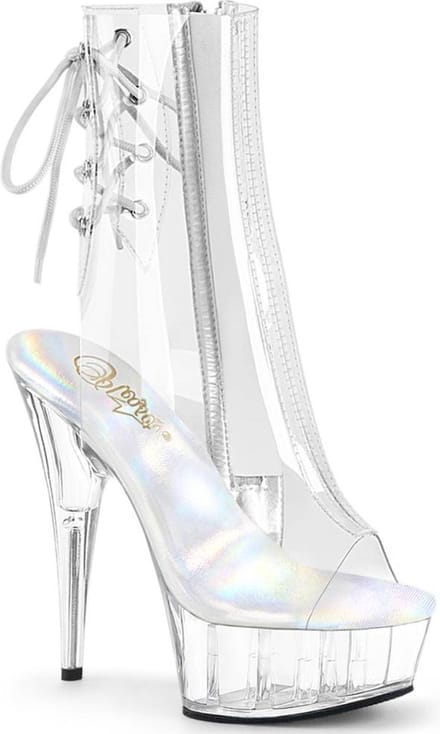 Pleaser - DELIGHT-1018C Plateau Laarzen - US 7 - 37 Shoes - Transparant