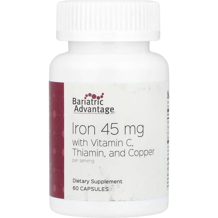 Bariatric Advantage, Vitamine C, IJzer met Thiamine en Koper, 60 Capsules