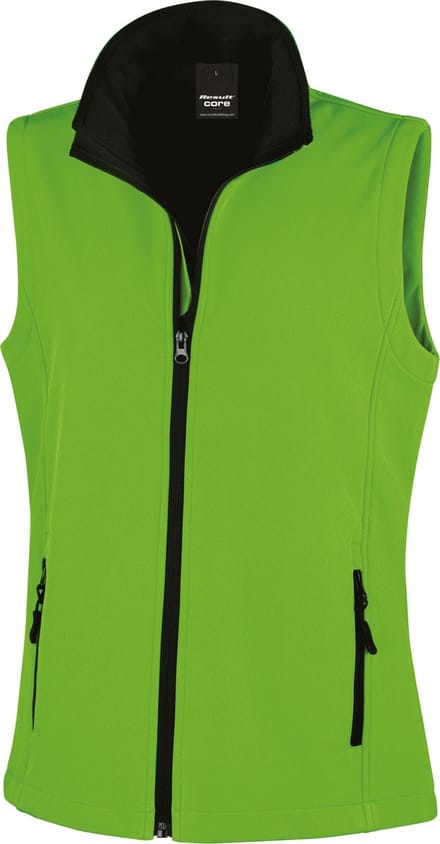 Result Women´s Printable Soft Shell Bodywarmer RT232F - Vivid Green/Black - M