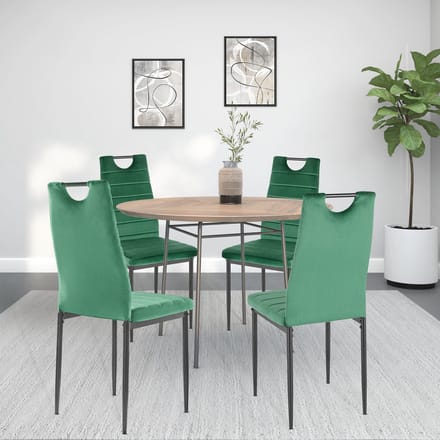 Mandy-Eetkamerstoelen - Set van 4 - Donkergroen