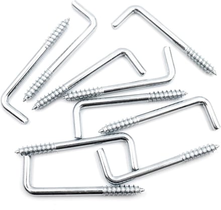 Dailygoods - Set van 10 Rechte Schroefhaken voor Muur en Plafond