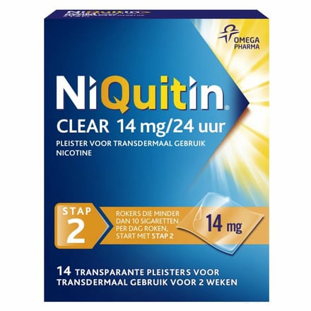 Niquitin Clear Nicotinepleisters 14mg Stap 2 - 2 x 14 stuks