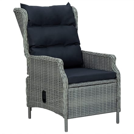 vidaXL - 7-delige - Tuinset - poly - rattan - lichtgrijs