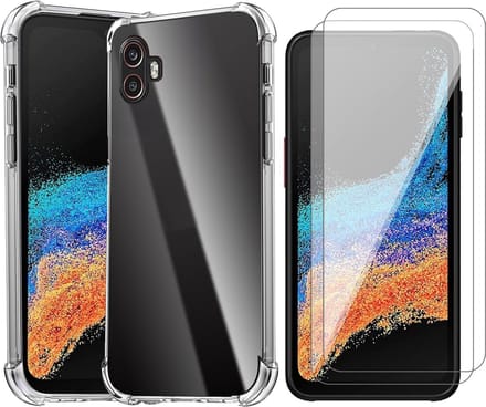 Hoesje geschikt voor Samsung Galaxy XCover 6 Pro - 2x Screenprotector Glas - Shockproof Transparant