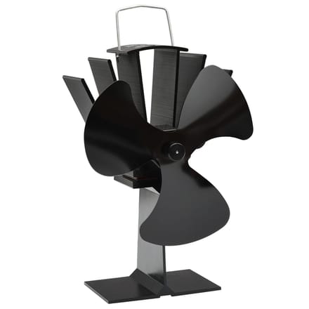 vidaXL Kachelventilator met 3 vinnen zwart