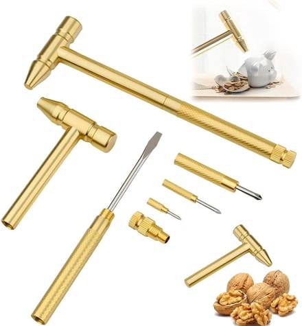 Multifunctionele Hamer - Mini Tool - Precisiewerk - 6-in-1 Ontwerp - 162 cm - Goudkleurig