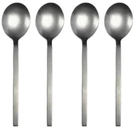 Leeff Lepeltjes Charlot set-van-4 RVS zilver