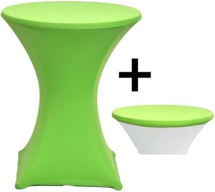 Cover Up Statafelrok Stretch - Ø80-85cm - Incl. Topcover - Limegroen