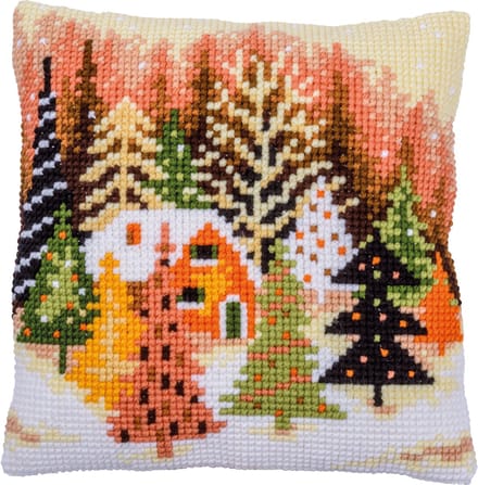 Vervaco - Kruissteekkussen kit - 40 x 40cm - Kerst - Kerstbomen - PN-0202573