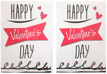 2 Wenskaarten - Valentijnskaarten - Happy Valentine’s Day - 12 x 17 cm - VAL-003