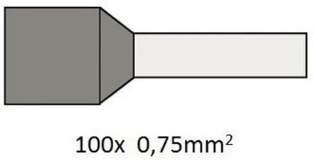 Cimco 18 2318 Adereindhulzen 0.75 mm² Deels geïsoleerd Grijs 100 stuk(s)
