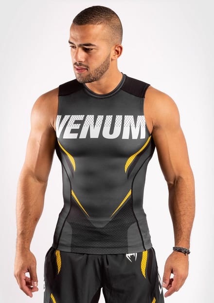 Venum ONE FC Impact Mouwloze Rash Guard Grijs Geel - S