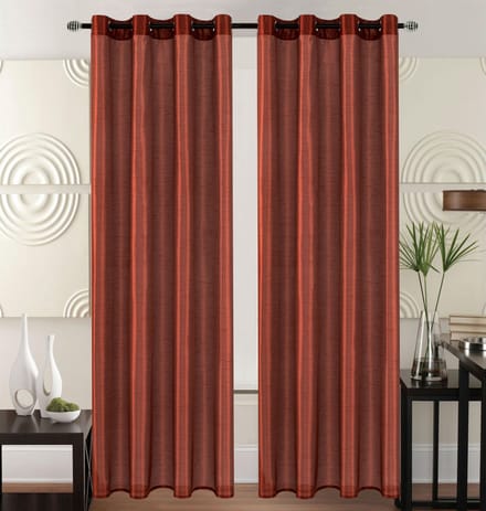 Kant en Klaar Vitrage Gordijn - Met Ringen - 140x240 cm - Roes rood