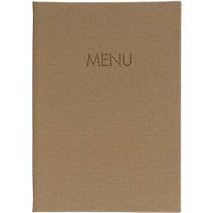 Sigel menukaartmap, DIN A4, gummibinding, reliëf, beige, 5 stuks + 2 dubbele transparante hoezen