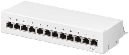 Patchpaneel Mini - Netwerkpaneel Kantoor - Netwerk Installatie - 12 Poorten - 212 mm breed - Wit