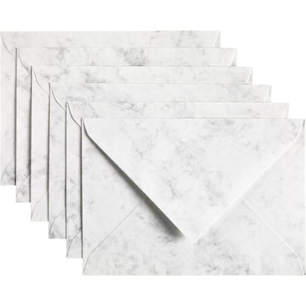 Envelop Papicolor C6 114x162mm marble grijs pak à 6 stuks