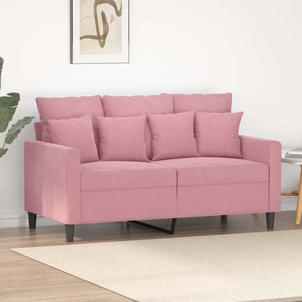 vidaXL - Tweezitsbank - 120 - cm - fluweel - roze