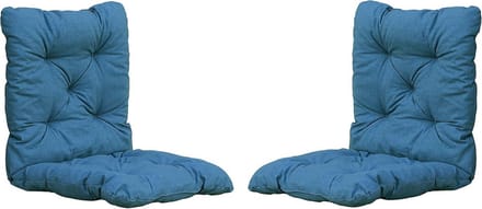 Set van 2 Zitkussens met Rug 98x50 cm Blauw Grijs Duurzaam