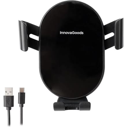 Support de charge rapide sans fil pour voiture InnovaGoods Chakar noir