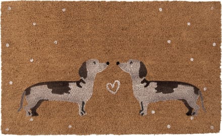Clayre & Eef Deurmat 75x45 cm Bruin Kokos Teckels