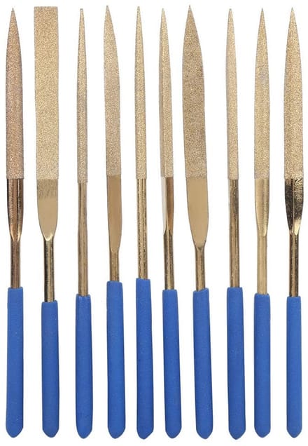 Dailygoods - Set van 10 Stalen Diamanten Naaldvijlen voor Precisiewerk