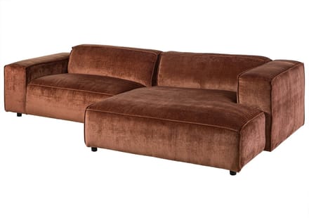 MASSIVMOEBEL24.DE hoekbank rood hout 279x164x69 cm (BxTxH) SOFAS gedemonteerd