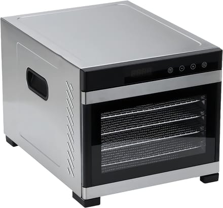 SP® Voedseldroger - 6 RVS Dienbladen - Dehydrator - Droogoven - Zilver - 46cm x 34cm x 32cm