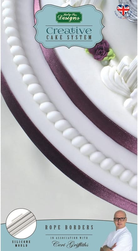 Katy Sue Mould Cake System  - Silicone Mould - Rope Border - 4 - 5 - 6 mm
