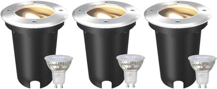 Ledvion LED Grondspot 6 stuks Vierkant GU10 3W 230V 2700K Warm wit IP67