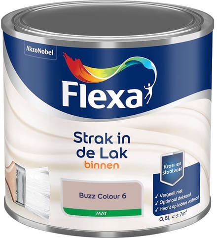 Flexa - Strak In De Lak Binnenlak Mat - Buzz Colour 6 - Mengverf - 500 Ml