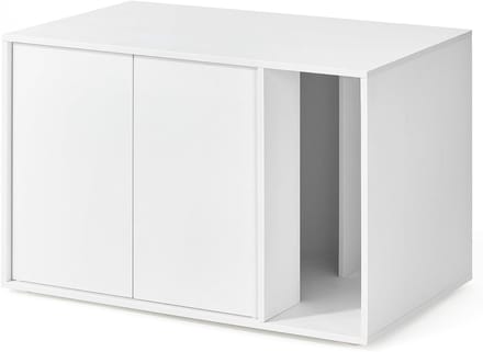 MAZAZU - Kattenbak - Kattenkast - Rechthoek - Wit - 80x50x50