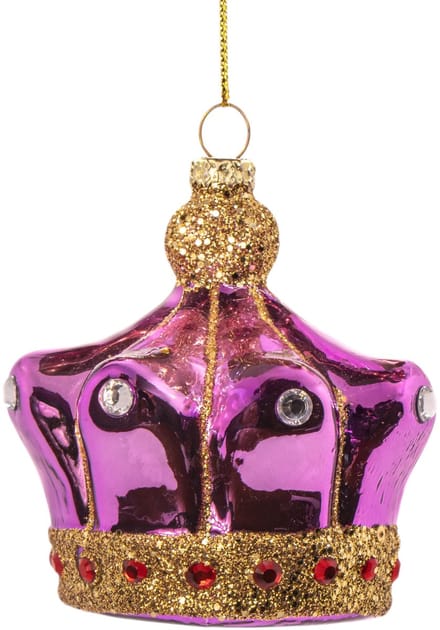 Roze kroon kerstbal - Sass & Belle