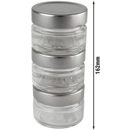 (6 stuks) PEUGEOT MAESTRO - Set van drie voorraadpotjes - geschikt voor peper & zoutstel