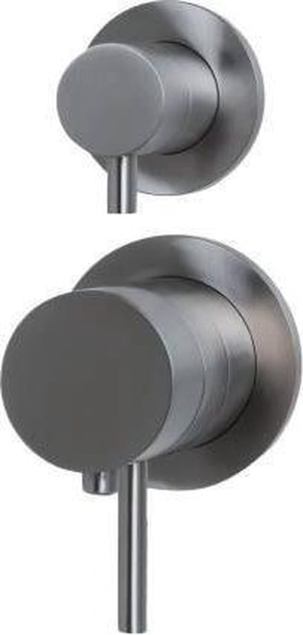RVS inbouw mengkraan met omstelknop